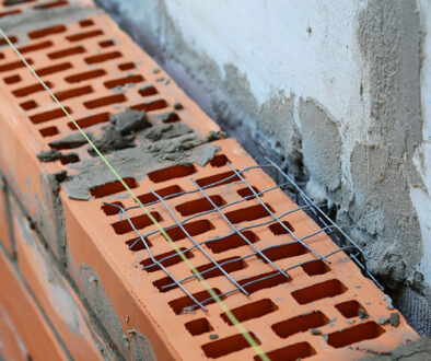 Closeup of Corrugated Masonry Wall Ties