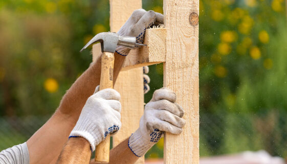 Closeup of a Person Hammering a Nail Into Two Pieces of Wood While Another Man Holds It Together Why Do You Have to Use Galvanized Nails in Masonry
