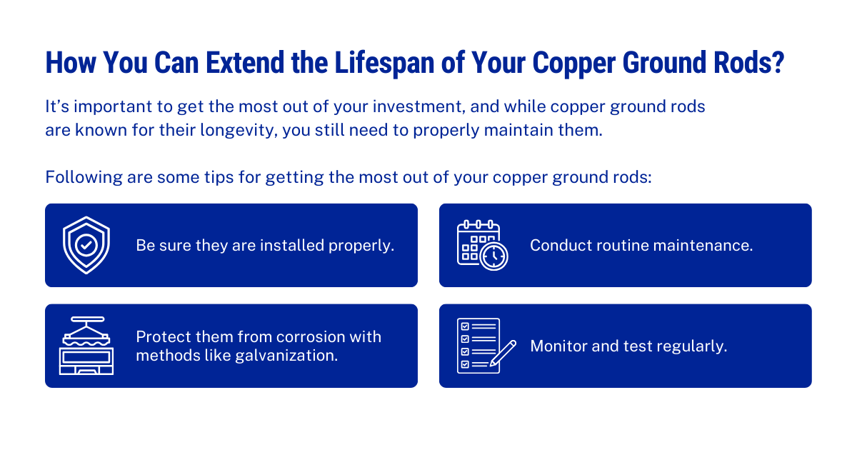 How to extend copper ground rods lifespan