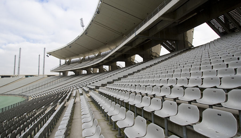 A Wide Shot Of An Empty Stadium With Galvanized Steel Stadium Seats Corrosion Protection For Sports Stadiums