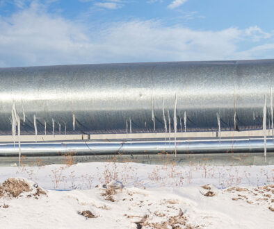 Closeup Of A Galvanized Steel Pipe With Ice Shards Hanging From It Galvanized Steel In Extreme Temperatures