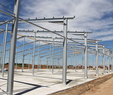 A Large Galvanized Steel Structure On A Construction Site Progressive Dip Galvanizing
