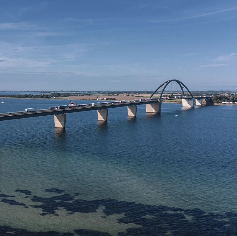 A bridge over a large body of water galvanizing in the marine industry