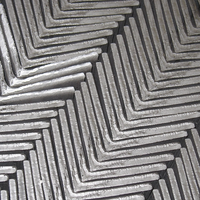 Closeup of galvanized lintels