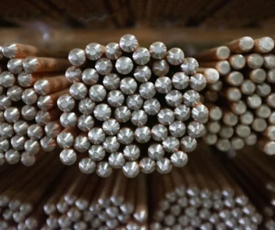Closeup On The Tip Of A Bundle Of Copper Vs Copper-Clad Ground Rods